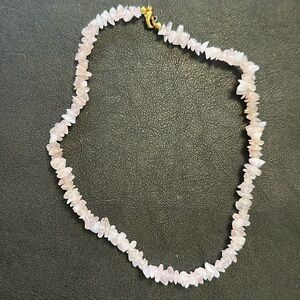 Rose Quartz 16” Chip Necklace Or Double As Bracelet